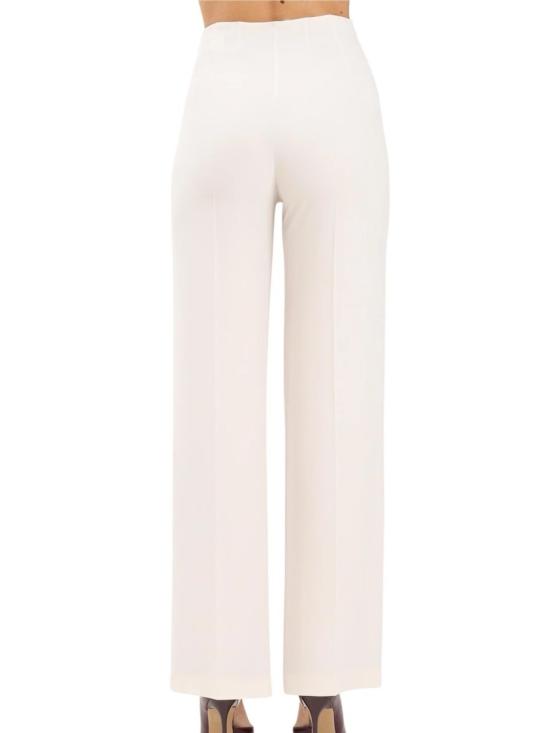 25FW 파트리지아페페 수트 팬츠 하이웨이스트에 세련된 마감 처리된 크림색 와이드 레그 - PATRIZIA PEPE