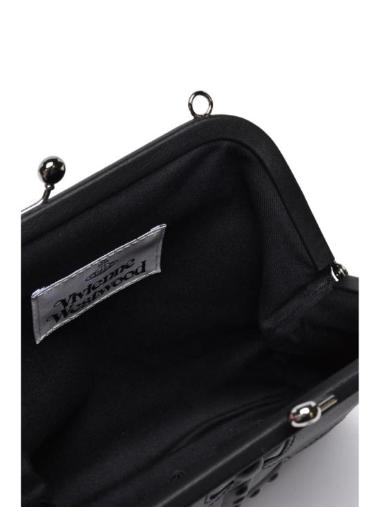 25FW 비비안웨스트우드 클러치/파우치 블랙 가죽 엠보싱 - VIVIENNE WESTWOOD