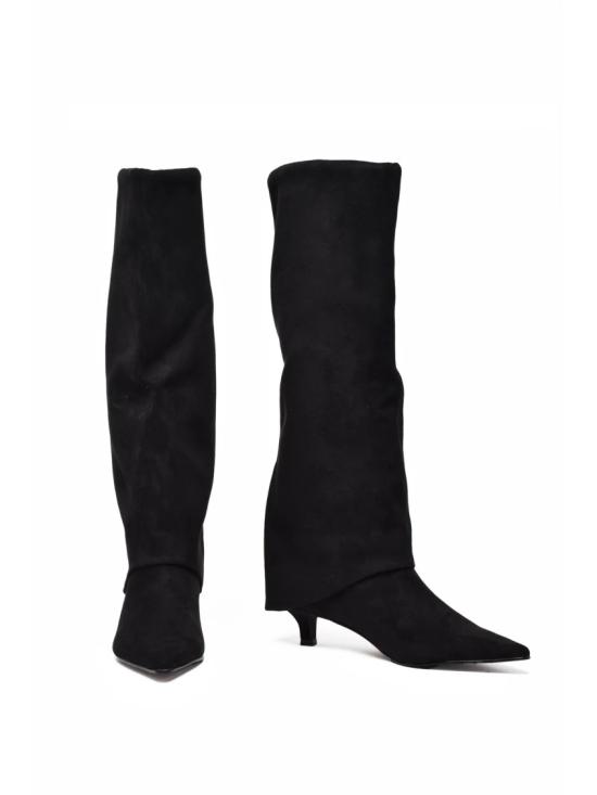 25FW 스티브매든 부츠 검정색 폴리우레탄 혼방 뾰족코 - STEVE MADDEN