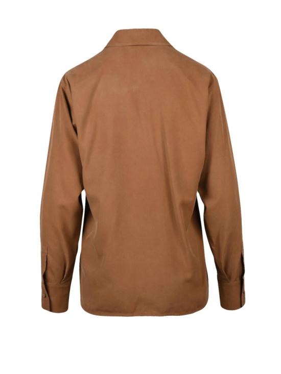 25FW 막스마라 블라우스 터쿼이즈 실크 클래식 블라우스 - MAX MARA