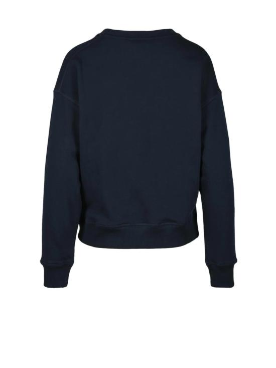  타미힐피거 긴팔 티셔츠 나이트 블루 색상의 면 혼방 크루넥 스웨트셔츠 - TOMMY HILFIGER