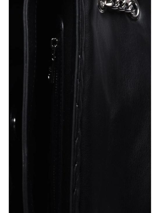 25FW 모스키노 클러치/파우치 블랙 폴리우레탄 퀼팅 크로스바디 백 - MOSCHINO