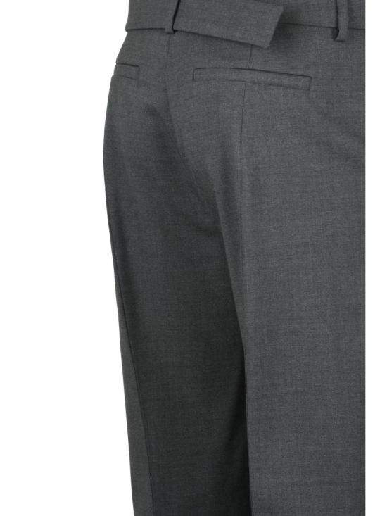 25FW 스포트막스 수트 팬츠 우아한 스트레이트 레그 디자인의 맞춤형 그레이 버진 울 - SPORTMAX