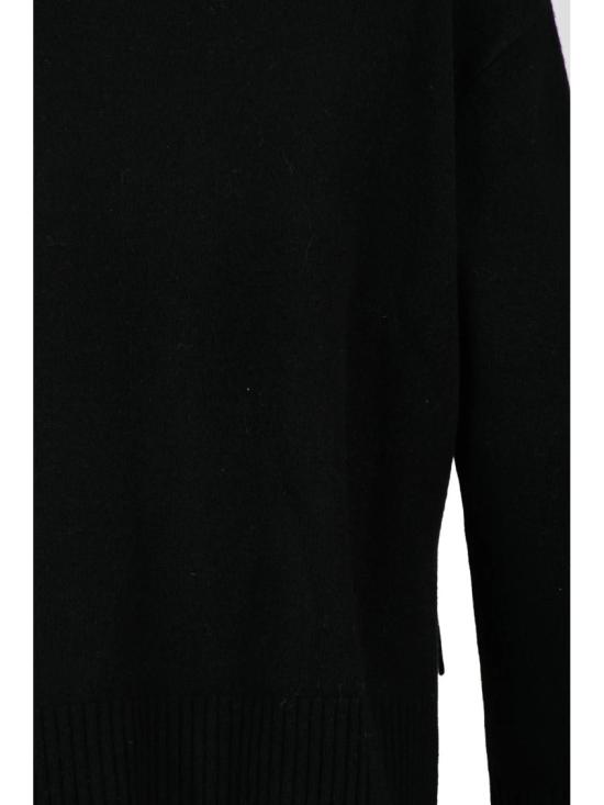 25FW 카오스 스웨터 하이넥 블랙 니트 스웨터 (골지 디테일) - KAOS