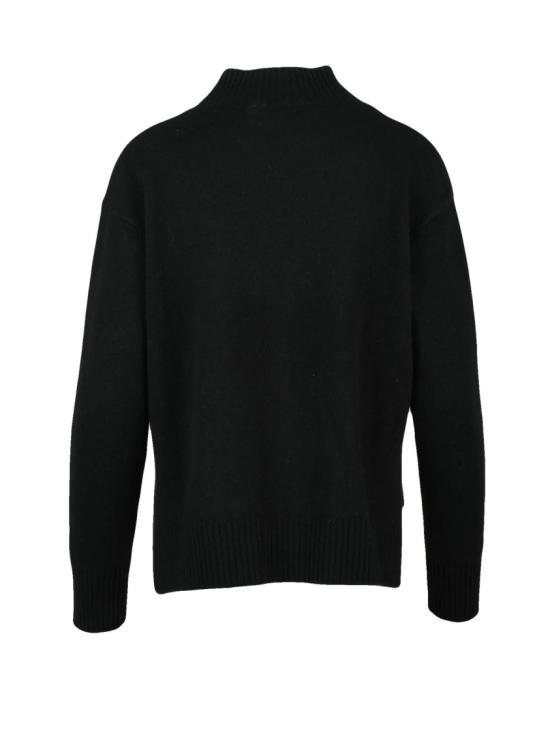 25FW 카오스 스웨터 하이넥 블랙 니트 스웨터 (골지 디테일) - KAOS