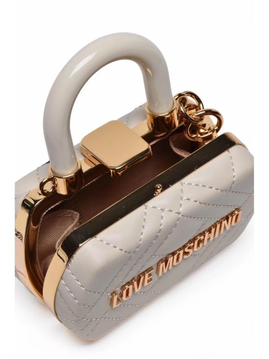 25FW 모스키노 지갑 흰색 폴리우레탄 퀼팅 동전 - MOSCHINO
