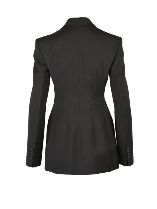 25FW 스포트막스 수트 자켓 블랙 버진 울 더블 브레스트 재킷 - SPORTMAX