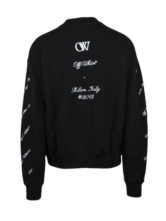 25FW 오프화이트 긴팔 티셔츠 블랙 코튼 미니멀리스트 스웨트셔츠 - OFF WHITE