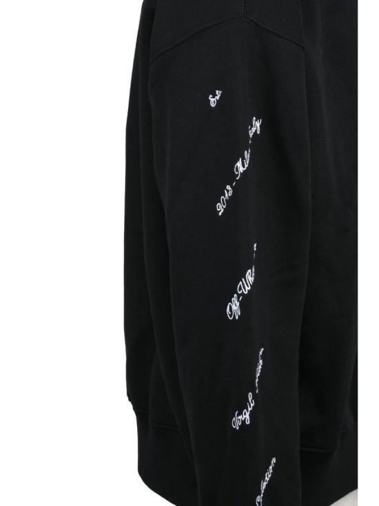 25FW 오프화이트 긴팔 티셔츠 블랙 코튼 미니멀리스트 스웨트셔츠 - OFF WHITE