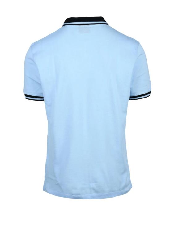 25SS 엠포리오 아르마니 폴로 티셔츠 연한 파란색 면 골지 폴로 셔츠 - EMPORIO ARMANI