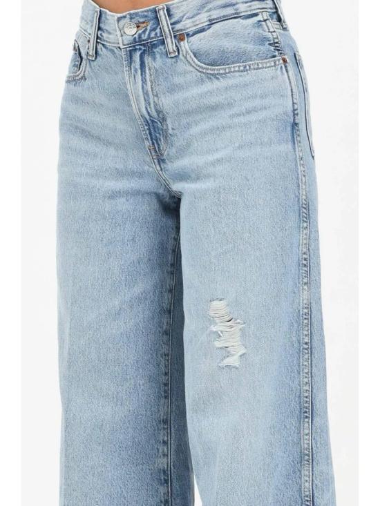 25FW 캘빈클라인 데님 팬츠 연한 파란색 면 소재 와이드 레그 진 - CALVIN KLEIN