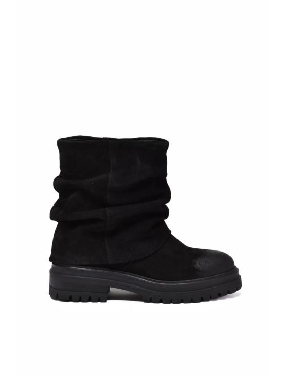 25FW Aria Shoes 부츠 블랙 스웨이드 블록힐 앵클