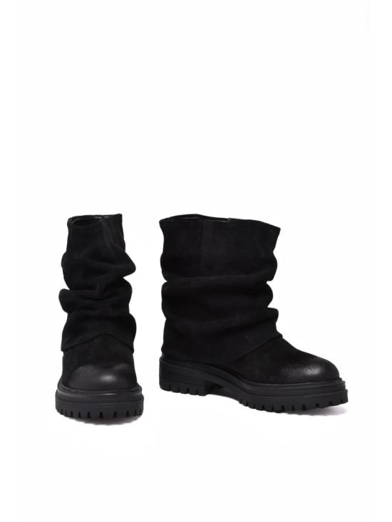 25FW Aria Shoes 부츠 블랙 스웨이드 블록힐 앵클 - OTHER BRANDS