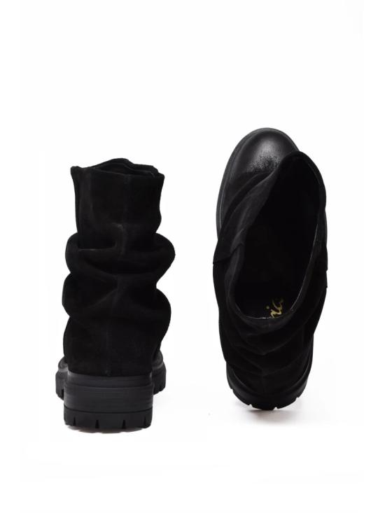 25FW Aria Shoes 부츠 블랙 스웨이드 블록힐 앵클 - OTHER BRANDS
