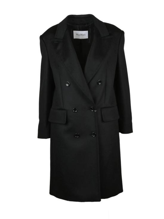 25FW 막스마라 코트 맞춤형 핏과 아이코닉한 디자인의 더블 브레스트 블랙 카멜