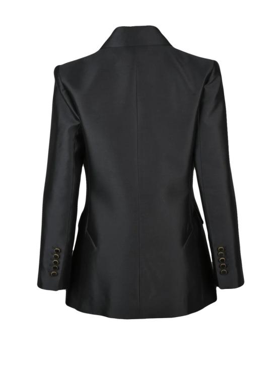 25FW 짐머만 수트 자켓 블랙 울 혼방 더블 브레스트 재킷 - ZIMMERMANN