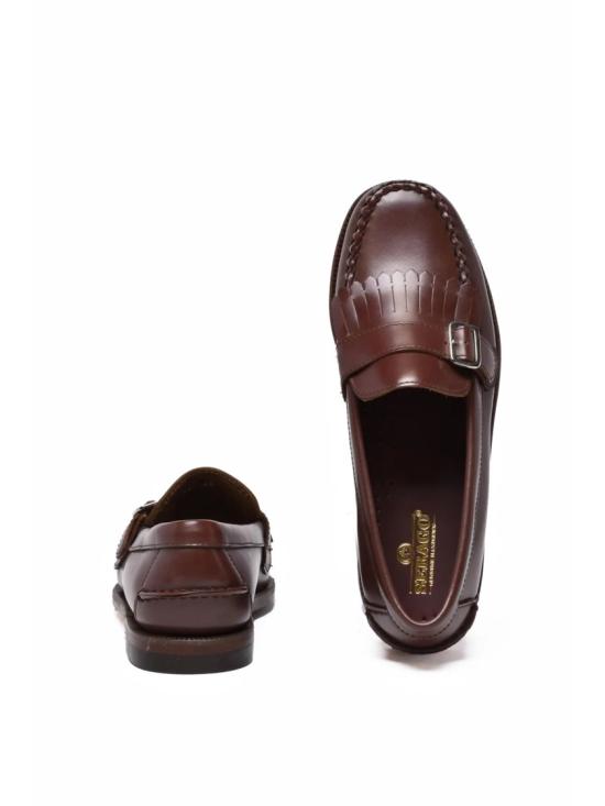 25FW 세바고 플랫 슈즈 갈색 가죽 페니 로퍼 - SEBAGO