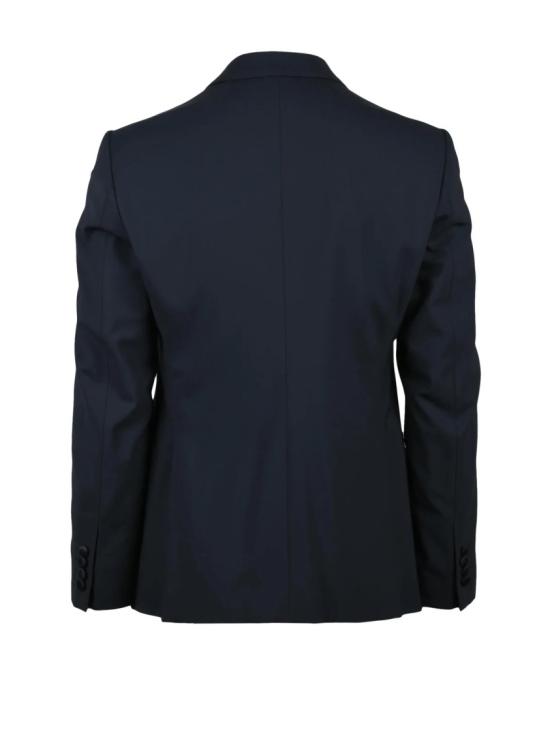 25FW 엠포리오 아르마니 수트 세트 새틴 라펠이 있는 맞춤형 울 스트레치 턱시도 정장 - EMPORIO ARMANI