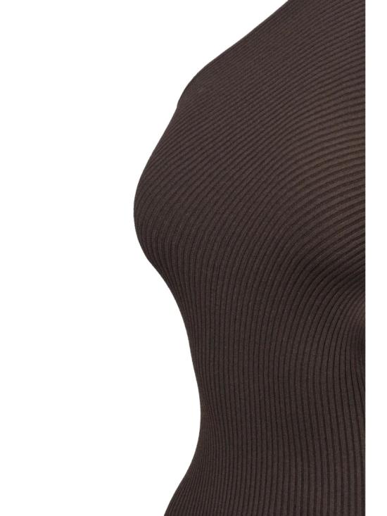 25FW 막스마라 롱 원피스 비대칭 원숄더 미디 니트 드레스 (골지 패턴) - MAX MARA