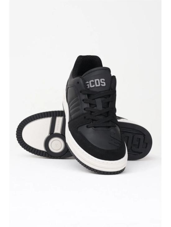 25FW 지씨디에스 스니커즈 검정색 가죽 레이스업 - GCDS
