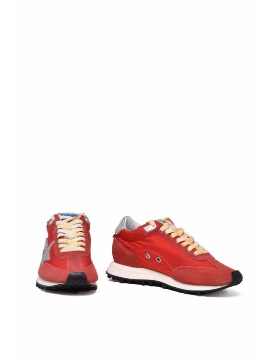 25FW 골든구스 스니커즈 레드 가죽 혼방 러닝 - GOLDEN GOOSE