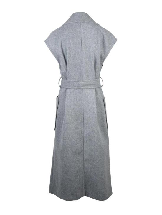 25FW 카오스 코트 회색 폴리에스터 긴 조끼 - KAOS