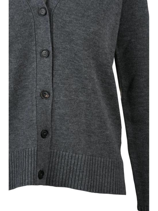 25FW 막스마라 가디건 회색 울 소재 팔꿈치 패치 가디건 - MAX MARA