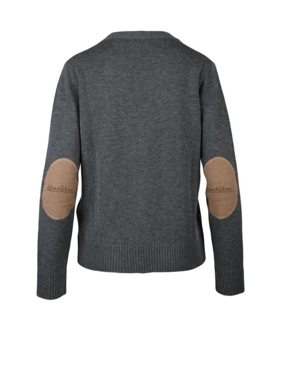 25FW 막스마라 가디건 회색 울 소재 팔꿈치 패치 가디건 - MAX MARA