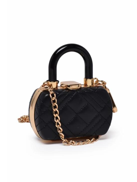 25FW 모스키노 지갑 검정색 폴리우레탄 퀼팅 동전 - MOSCHINO