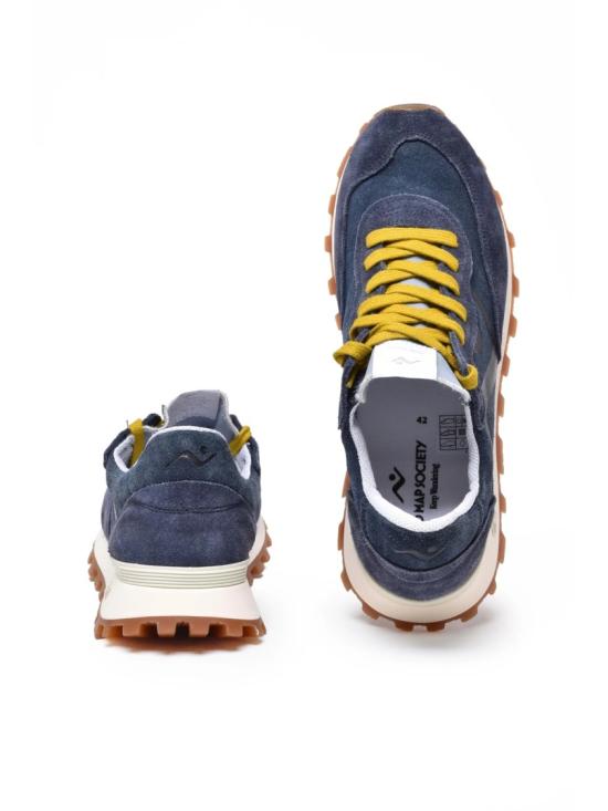 25FW No Map Society 스니커즈 블루 가죽 혼방 스웨이드 - OTHER BRANDS