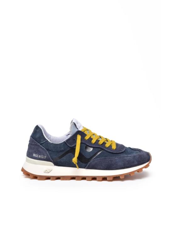 25FW No Map Society 스니커즈 블루 가죽 혼방 스웨이드