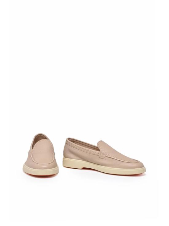 25FW 산토니 로퍼 크림색 가죽 해머드 로퍼 - SANTONI