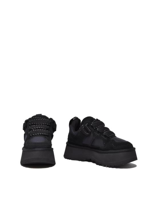 25FW 어그 스니커즈 블랙 가죽 혼방 플랫폼 - UGG