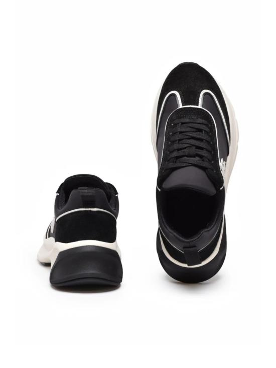 25FW 토리버치 스니커즈 블랙 가죽 혼방 트레이너 - TORY BURCH