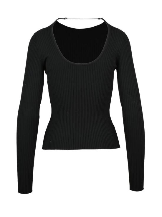 25FW 쿠레쥬 긴팔 티셔츠 은은한 뒷끈이 있는 슬림핏 긴팔 골지 - COURREGES