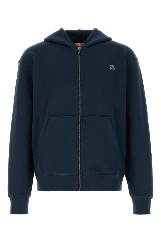 26SS 겐조 와일드 타이거 엠브로이더드 후드 티셔츠 FG55HO2034MJ 76 BLEUMARINE