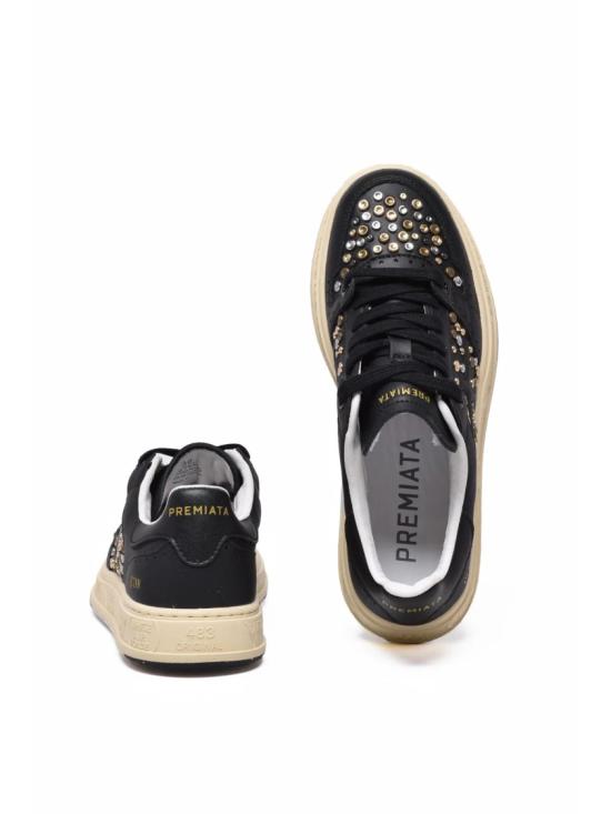 25FW 프리미아타 스니커즈 블랙 메탈릭 가죽 - PREMIATA