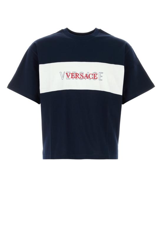 26FW 베르사체 반팔 티셔츠 10259441A18391 1UI20 NAVYBLUE