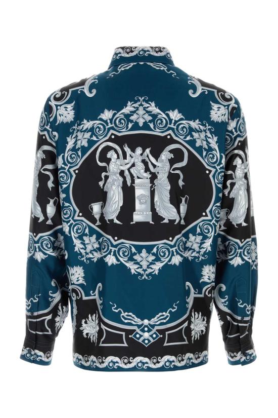 26SS 베르사체 셔츠 10194381A16096 5BE50 BLACKPETROLBLUE - VERSACE