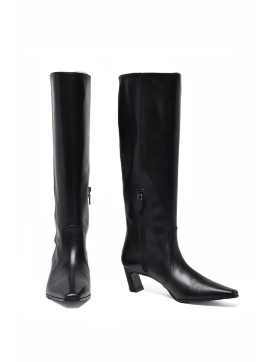 25FW 스튜어트 와이츠먼 부츠 블랙 가죽 뾰족코 - STUART WEITZMAN