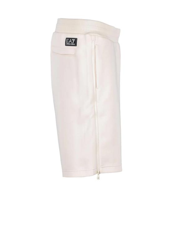 25SS 엠포리오 아르마니 숏팬츠 흰색 면 혼방 스웨트셔츠 반바지 - EMPORIO ARMANI
