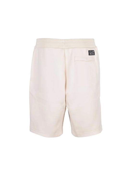 25SS 엠포리오 아르마니 숏팬츠 흰색 면 혼방 스웨트셔츠 반바지 - EMPORIO ARMANI
