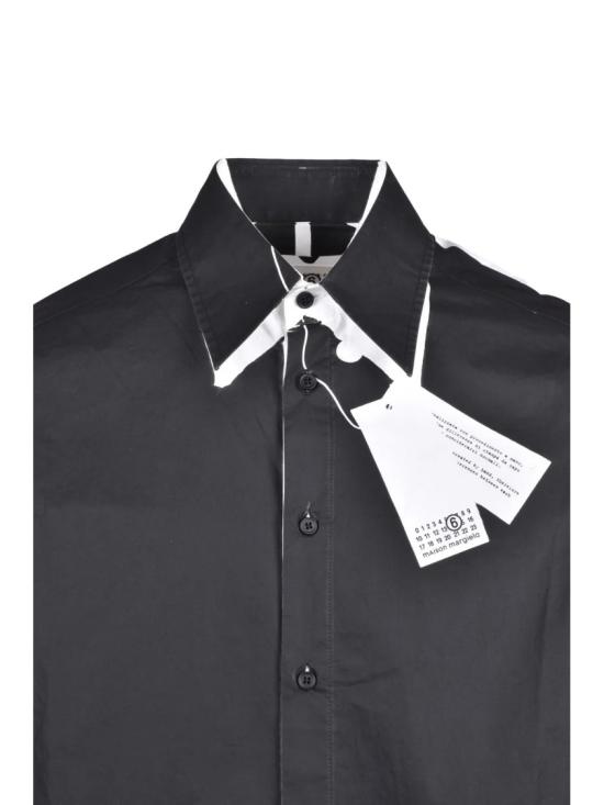 25FW MM6 메종마르지엘라 긴팔 셔츠 블랙 코튼 오버사이즈 - MM6 MAISON MARGIELA