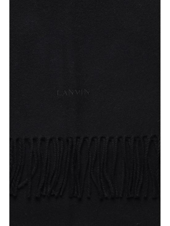 25FW 랑방 머플러/스카프 검은색 울 소재의 술 장식 스카프 - LANVIN