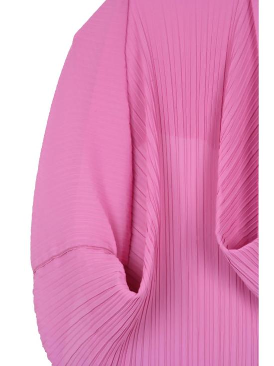 25FW 막스마라 가디건 핑크색 폴리에스터 주름 숄 - MAX MARA
