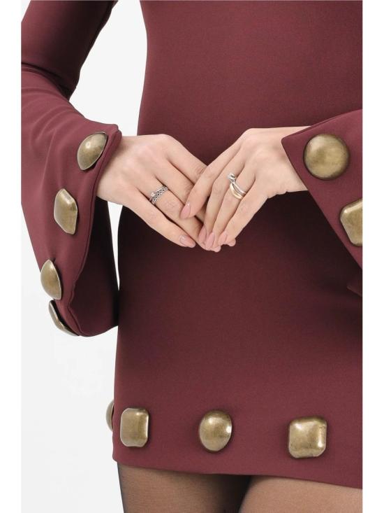 25FW Noell Maggini 숏 원피스 과감한 뒷면 컷아웃과 메탈릭 장식이 돋보이는 짧은 드레스 - OTHER BRANDS