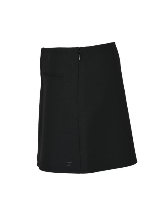 25FW 쿠레쥬 숏 스커트 밑단 디테일과 뒷지퍼가 있는 플레어 미니 - COURREGES