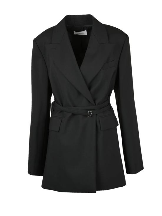 25FW 스포트막스 수트 자켓 블랙 버진 울 더블 브레스트 재킷