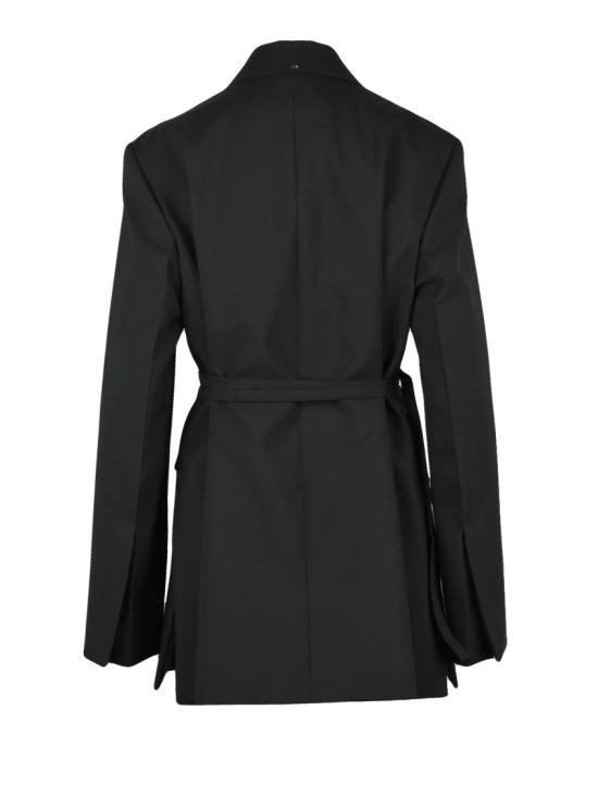 25FW 스포트막스 수트 자켓 블랙 버진 울 더블 브레스트 재킷 - SPORTMAX
