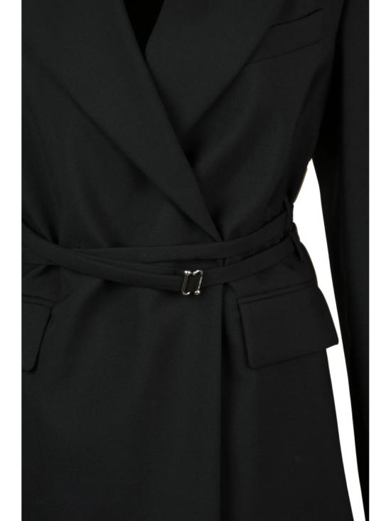 25FW 스포트막스 수트 자켓 블랙 버진 울 더블 브레스트 재킷 - SPORTMAX